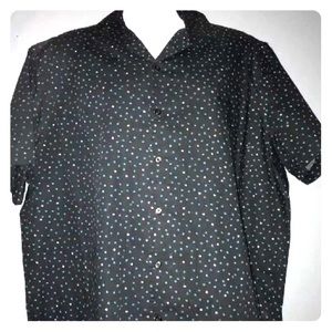 Original Use Men Button Up Shirt Black Size XXL